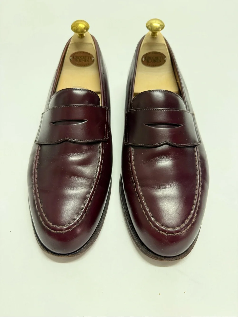 Crockett & Jones Men’s Cordovan Leather Penny Loafers